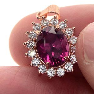 Umbalite 2.45ct Rose Gold Finish Solid 925 Sterling Silver Pendant